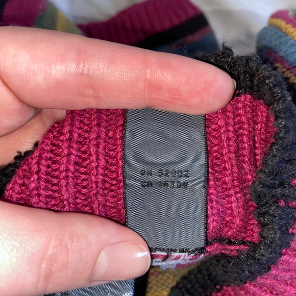 Vintage 90s Lizwear Western Aztec Boho Knitted Sweater Fuchsia Black Size Small - Picture 9 of 11
